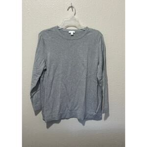 Women’s J. Jill light casual beachy coastal gray crew neck sweater, size L Large